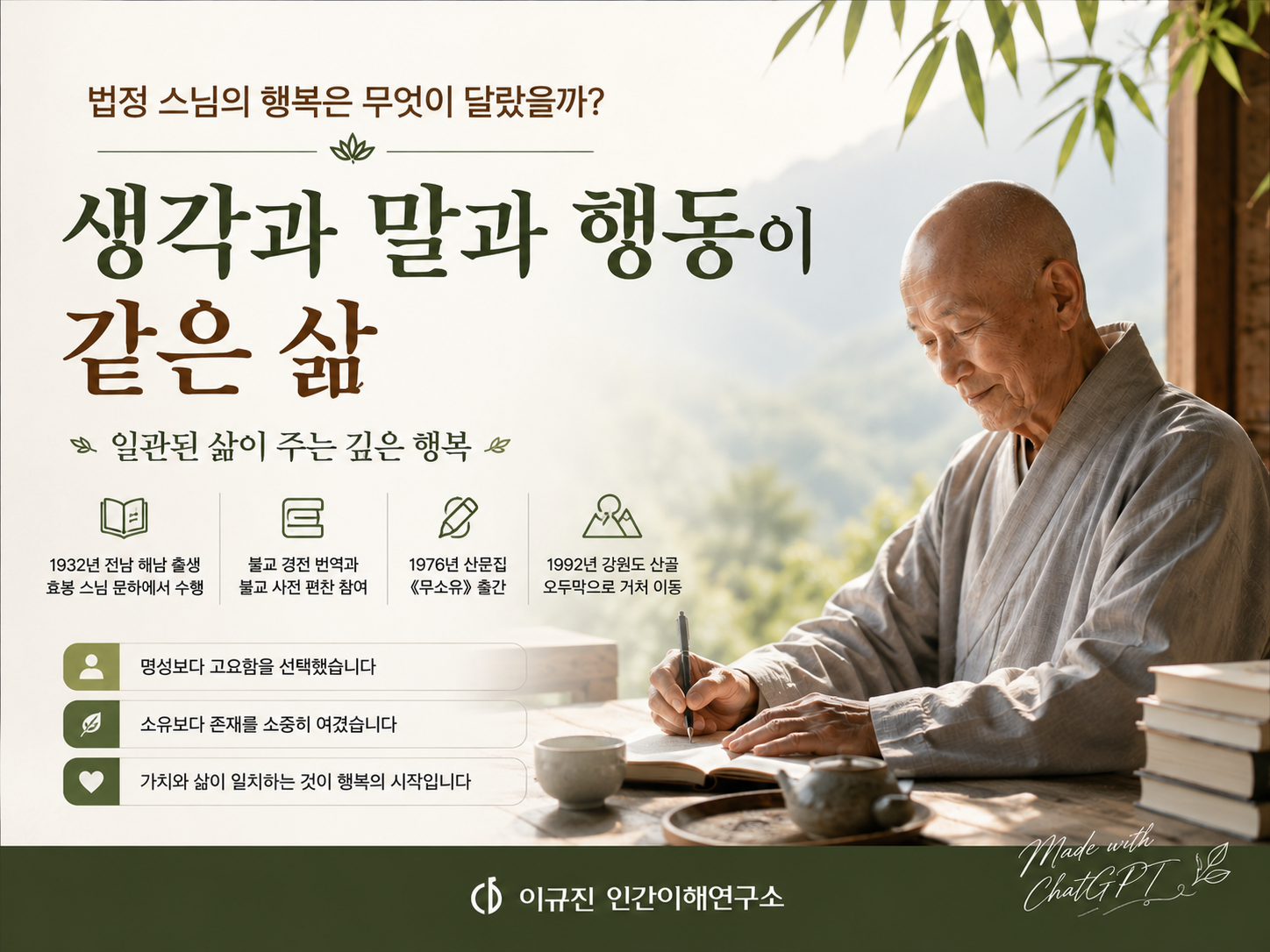 법정 스님의 삶